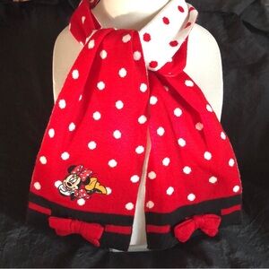 Disneyland Disney Minnie Mouse 52” Scarf Red & White Polka Dots